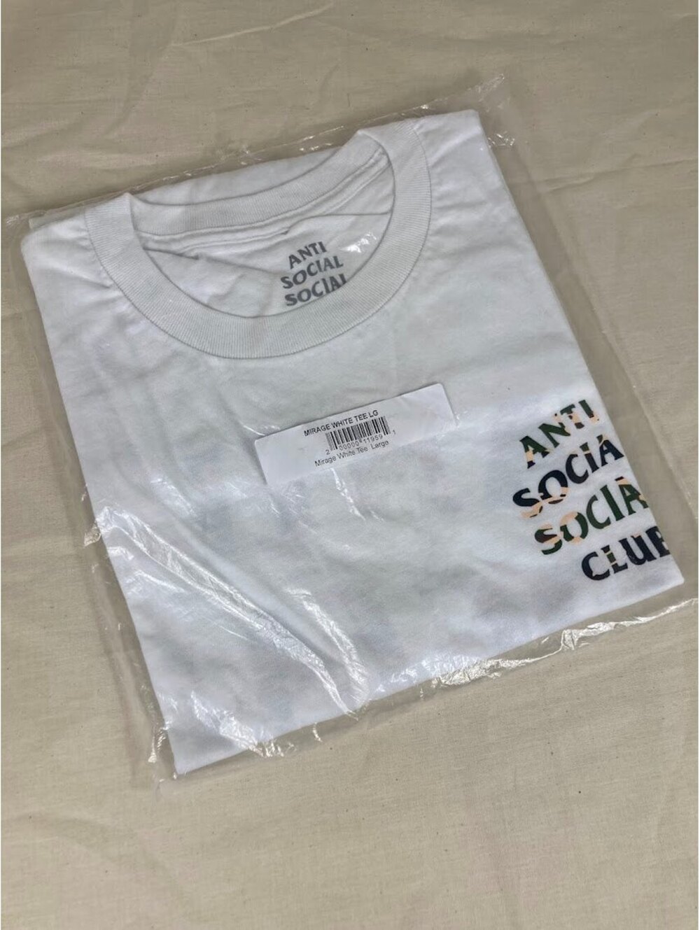 Anti Social Social Club Mirage White Camo Tee Large New